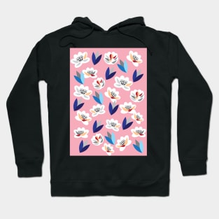 The rose garden. Graphic design of flowers and leaves in a blooming garden. Hoodie